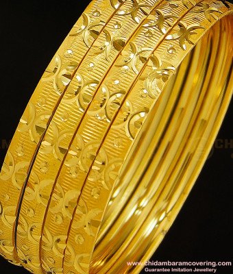 BNG278 - 2.10 Size Bridal Wear Gold Finish Imitation Bangles Set Best Price Buy Online