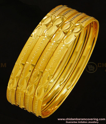 BNG279 - 2.10 Size Set Of 4 Pieces Diamond Cut Bangles Design Indian Imitation Jewellery
