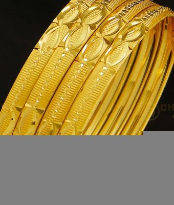 BNG279 - 2.10 Size Set Of 4 Pieces Diamond Cut Bangles Design Indian Imitation Jewellery