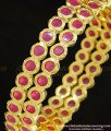 BNG281 - 2.8 Size Traditional Impon First Quality Full Ruby Stone Gold Bangles Design Panchaloha Bangles Online