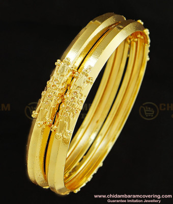 BNG284 - 2.4 Size Real Gold Design Plain Kada Bangles Guaranteed Bangles Design for Daily Use