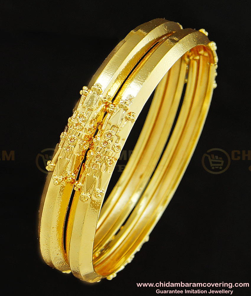 BNG284 - 2.8 Size Real Gold Design Plain Kada Bangles Guaranteed Bangles Design for Daily Use