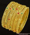 BNG289 - 2.6 Size Leaf Design Real Gold Colour Gold Forming Designer Wedding 6 Bangles Set Bridal Wear Bangles Offer Price