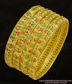 BNG291 - 2.4 Size Latest Double Colour Leaf Design Gold Forming Bangles Set Imitation Jewellery