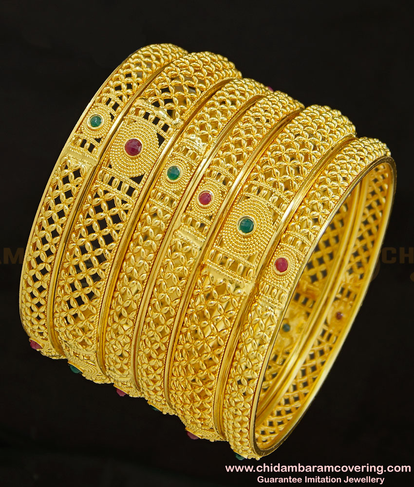 BNG292 - 2.4 Size Latest Collections Stunning Gold Gold Forming Indian Wedding Bangles Set 