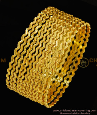 BNG297 - 2.10 Size Latest Light Weight 12 Pieces Thin Bangles Non Guarantee Bangles Set Online