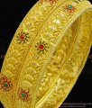 BNG304 - 2.4 Size New Design High Quality One Gram Gold Flower Design Forming Stone Bangles for Wedding 