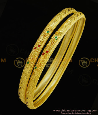 BNG306 - 2.10 Size First Quality One Gram Enamel Gold Forming Bangles Thin Daily Wear Bangles Online