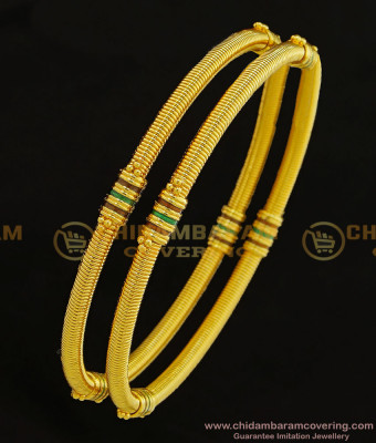 BNG309 - 2.10 Size Latest Daily Wear Bangles Collection Spring Design Enamel Bangles Online