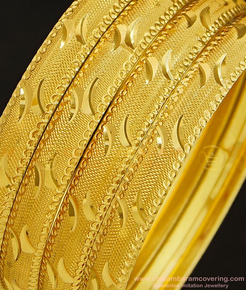 BNG313 - 2.4 Size Mansiyaorange Diamond Cut Designer Broad 4 Bangles Indian Wedding Bangles Set Online