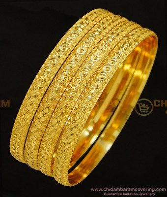 BNG316 - 2.10 Size Beautiful Gold Finish Casual Daily Wear Gold Bangle Designs Artificial Bangles for Girls