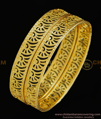 BNG317 - 2.4 Size Latest Kerala Gold Bangle Design Guarantee 1 Gram Gold Bangles Buy Online