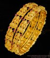 BNG328 -2.6 Size Premium Quality Temple Jewellery Lakshmi Design Ruby Stone Bangles Set for Women