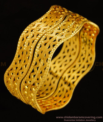BNG329 - 2.4 Size Unique Curved Bangles Solid Antique Color Designer Bangle for Ladies