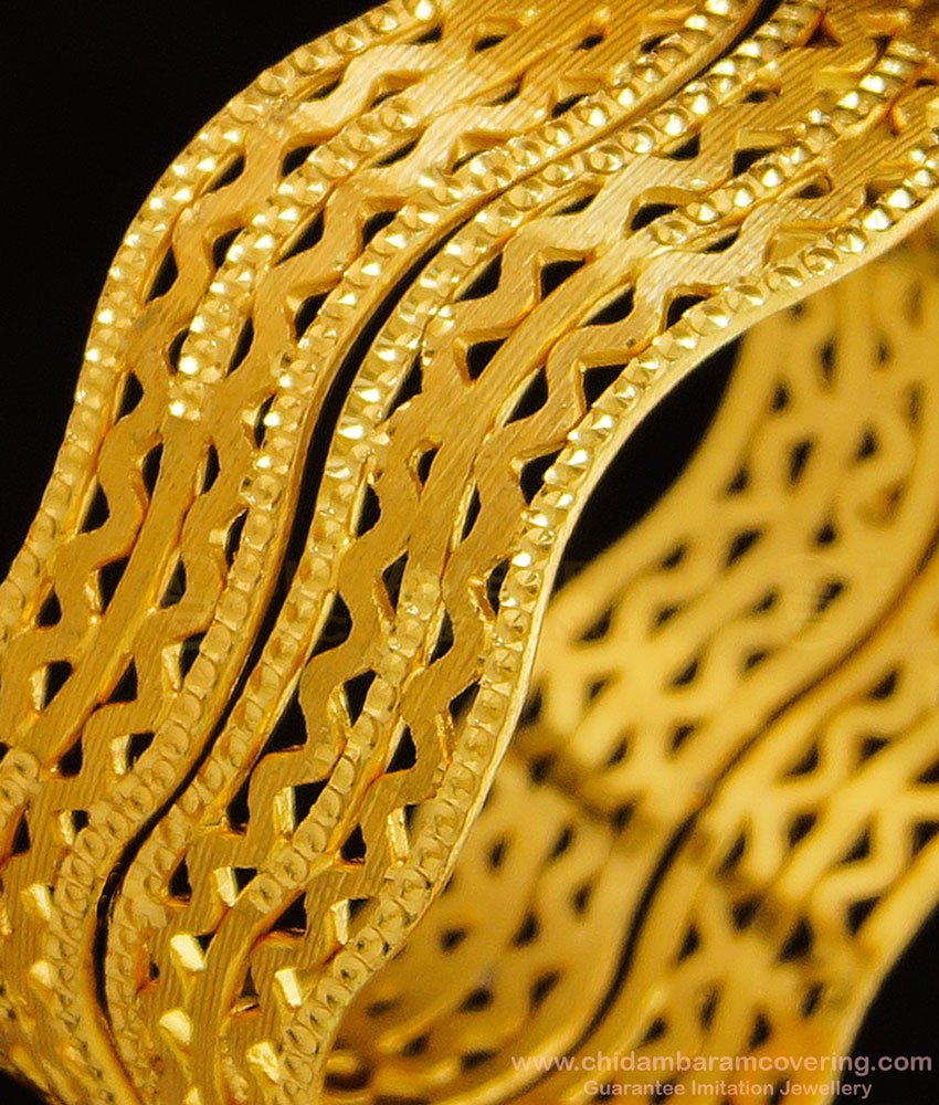 BNG329 - 2.4 Size Unique Curved Bangles Solid Antique Color Designer Bangle for Ladies