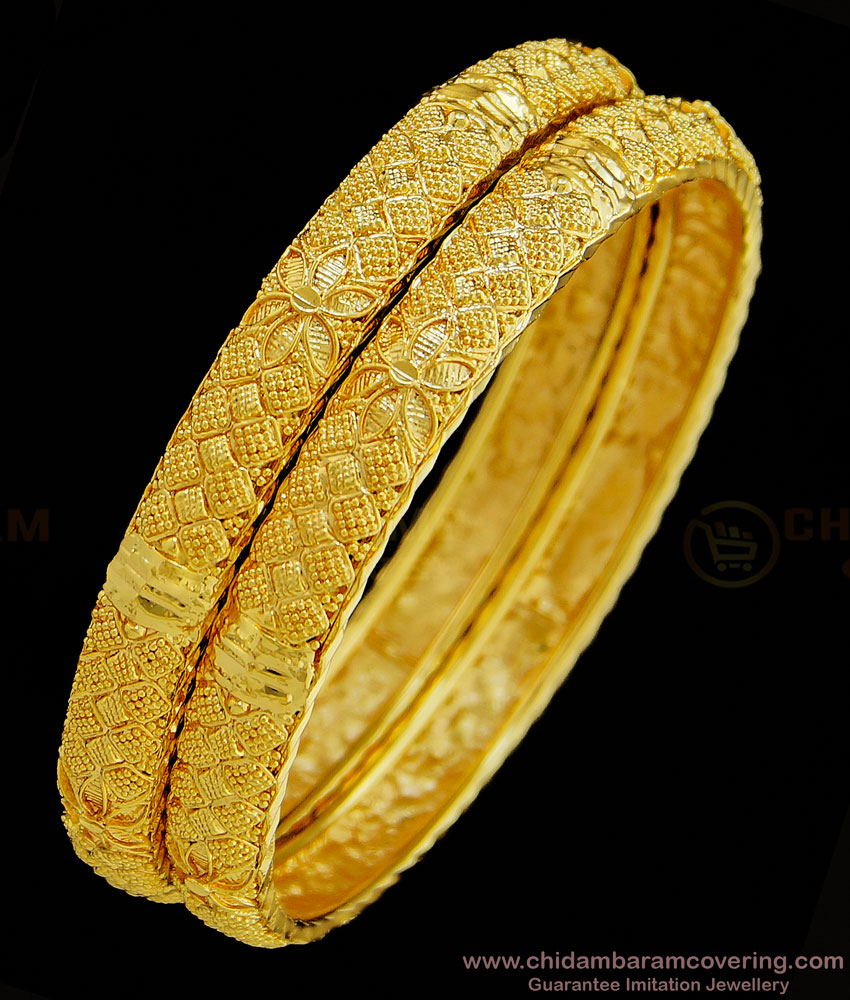 BNG333 - 2.6 Size Good Quality Pure Gold Plated Designer Women’s Bangles Online 