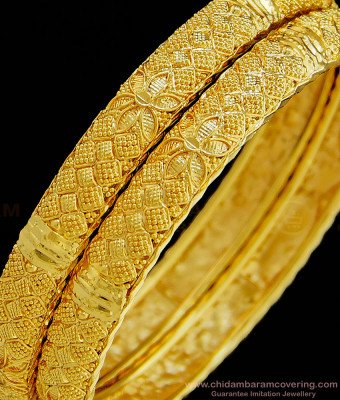 BNG333 - 2.4 Size Good Quality Pure Gold Plated Designer Women’s Bangles Online 