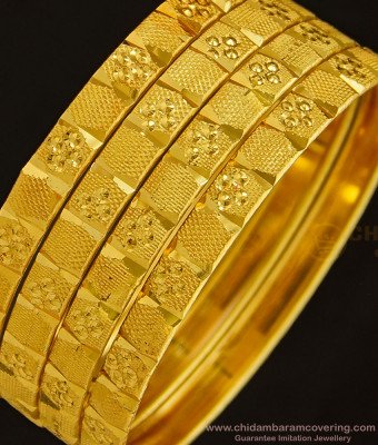 BNG337 - 2.10 Size New Pattern Gold Finish Imitation Bangles Set Best Price Buy Online