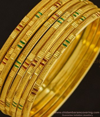 BNG342 - 2.6 Size Trendy Casual Daily Wear Enamel Thin Bangles Set Of 8 Bangles for Women