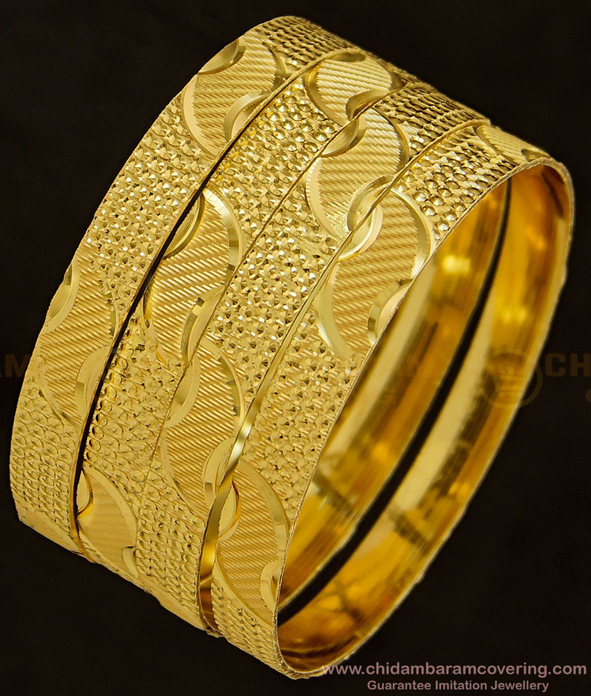 BNG350 - 2.4 Size South Indian Traditional Gold Bangles Collection Set Of 4 Bangles Online