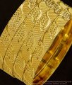 BNG353 - 2.4 Size Latest Gold Bangles Designs Self Design Broad Flat Bangles Set Of 4 Bangles  