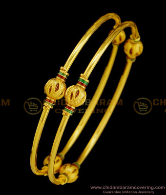 BNG363 - 2.10 Size Latest Design Daily Use Gold Plated Kambi Bangles Set for Women 
