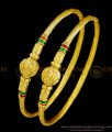 BNG364 - 2.6 Size New Pattern South Indian Murukku Kambi Bangles Enamel Design Gold Plated Bangles