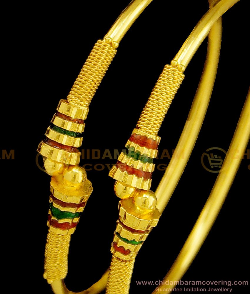 BNG365 - 2.6 Size Unique Party Wear Gold Plated Kambi Bangles Indian Fashion Jewelry
