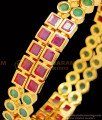 BNG396 - 2.6 Size Impon New Model Green and Pink Stone 5 Metal Bangles Online Shopping