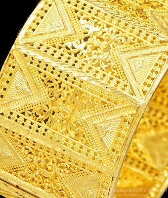 BNG405 -2.6 Size Heavy Gold Bangles Design 1 Gram Big Bangles Gold Forming Screw Kada Bangle Online