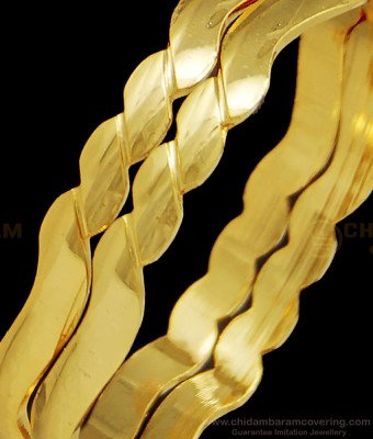 BNG407 - 2.4 Simple Bangles Daily Wear Gold Plated Plain Bangles Imitation Jewellery Buy Online
