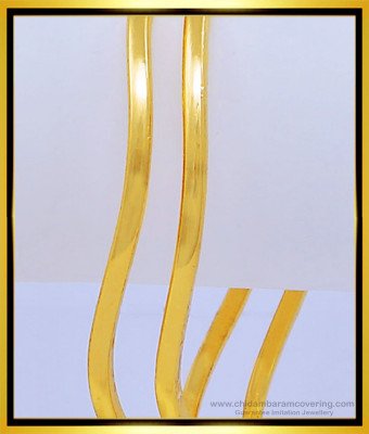 Bng420 - 2.4 Size Latest Impon Thin Bangles Unique Curvy Shape Bangles 1 Gram Gold Jewellery Online 