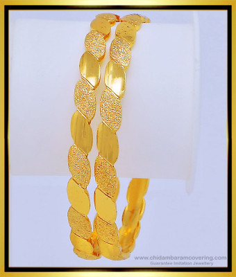 BNG423 - 2.4 Size Latest Bangles Design Gold Pattern One Gram Jewellery Online Shopping 