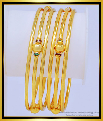 BNG426 - 2.6 Size New Model 3 Line Kambi Valayal Enamel Bangles Design Online