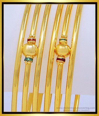 BNG426 - 2.6 Size New Model 3 Line Kambi Valayal Enamel Bangles Design Online