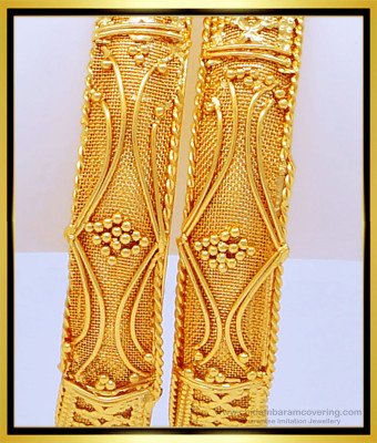 BNG428 - 2.4 Size One Gram Gold Designer Bombay Bangle Design for Women 