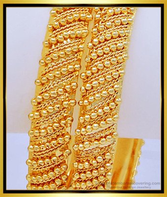 BNG429 - 2.4 Size Special Gold Design Golden Beads 1 Gram Guarantee Bangles for Wedding