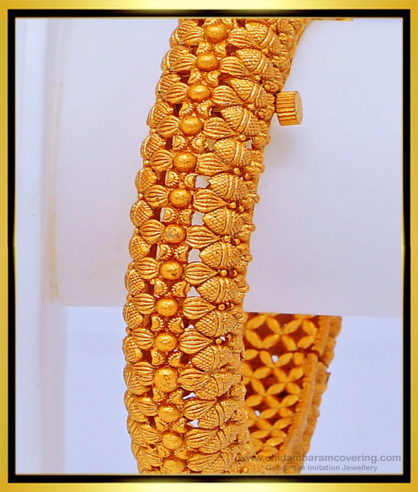 BNG436 -2.6 Size Premium Quality Antique Gold Bangles Design Screw Single Kada Bracelet Bangles Online