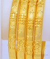 BNG442 - 2.4 Size Real Gold Look Gold Forming Plain Indian Wedding Bangles Set Online