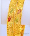 BNG446 - 2.8 Size Elegant Gold Forming Floral Design Traditional Calcutta Bangles Online Shopping 