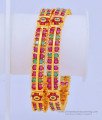 BNG448 - 2.6 Size New Arrival Beautiful First Quality One Gram Gold Ruby Emerald Wedding Bangles 