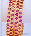 BNG449 - 2.8 Size Latest Collection Heavy Ruby Stone First Quality One Gram Gold Wedding Bangles Set Online