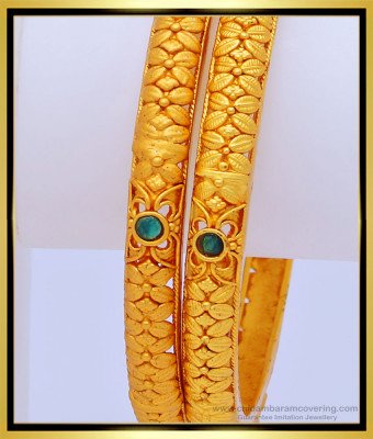 BNG452 -2.6 Size Premium Quality Matte Finish Temple Bangles Set for Ladies