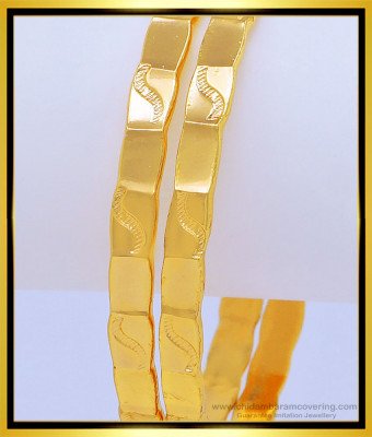 BNG457 - 2.4 Latest Daily Wear Gold Plated Solid Bangles Imitation Jewellery Buy Online