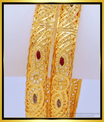 BNG459 - 2.8 Size One Gram Gold Guaranteed Gold Bangles Design Buy Online 