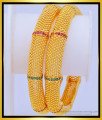 BNG463 - 2.6 Size Latest Bangles Designs First Quality Ruby Emerald One Gram Gold Wedding Bangles 