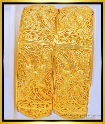 BNG465 - 2.10 Size Indian Bridal Gold Look Designer Kada Bangle Design Buy Online Shopping