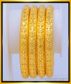 BNG472 - 2.6 Size Real Gold Look Gold Forming Plain Indian Wedding Bangles for Women 