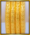 BNG472 - 2.6 Size Real Gold Look Gold Forming Plain Indian Wedding Bangles for Women 