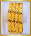 BNG476 - 2.8 Size Gold Design First Quality Gold Forming Enamel Heavy Bangles Set Of 4 Bangles  